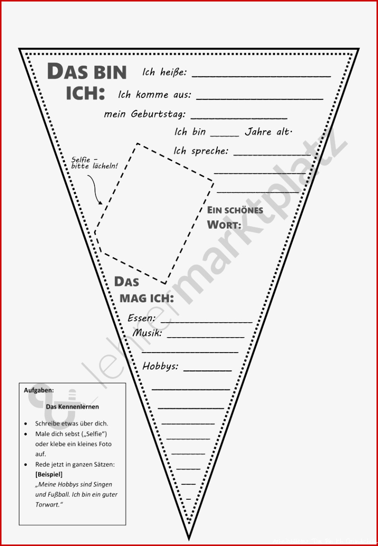 Das bin ich über mich [Wimpel] Grundschule Sek I DaZ