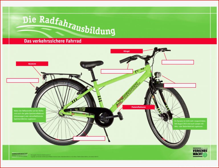 Das Verkehrssichere Fahrrad Lehrtafel Vms Verkehrswacht