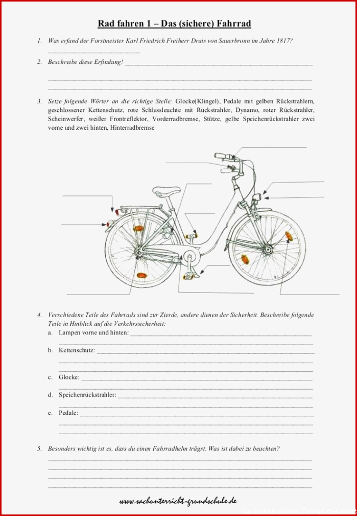 Das verkehrssichere Fahrrad Sachunterricht in 2020