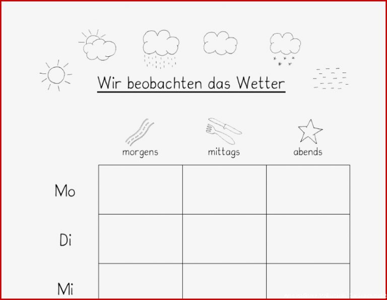 Das Wetter beobachten 1 Klasse Frau Locke