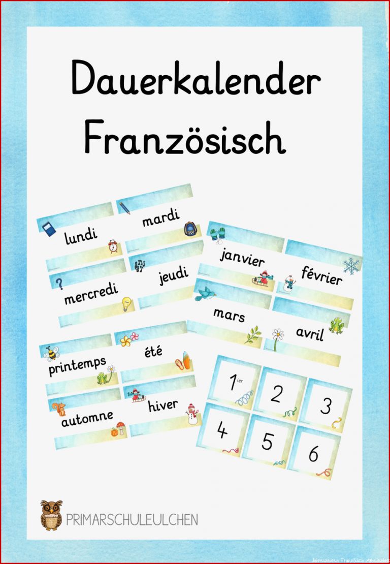 Dauerkalender Französisch – Unterrichtsmaterial In Den