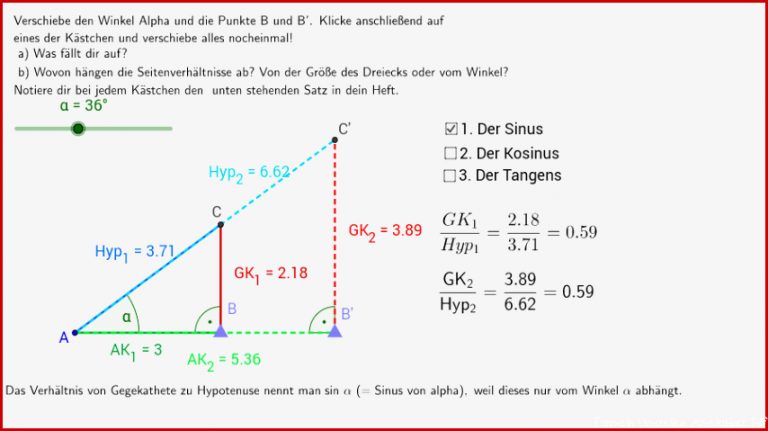 Definition Sinus Cosinus Und Tangens Geogebra