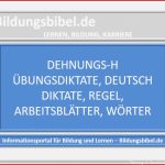 Dehnungs H Regeln Deutsch Diktate Übungen Beispiele Wörter