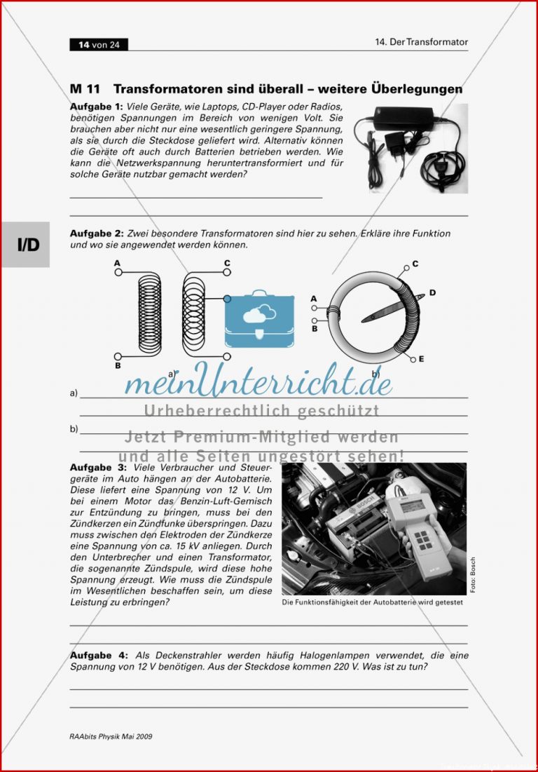 Den Transformator kennen lernen Experimente mit selbst