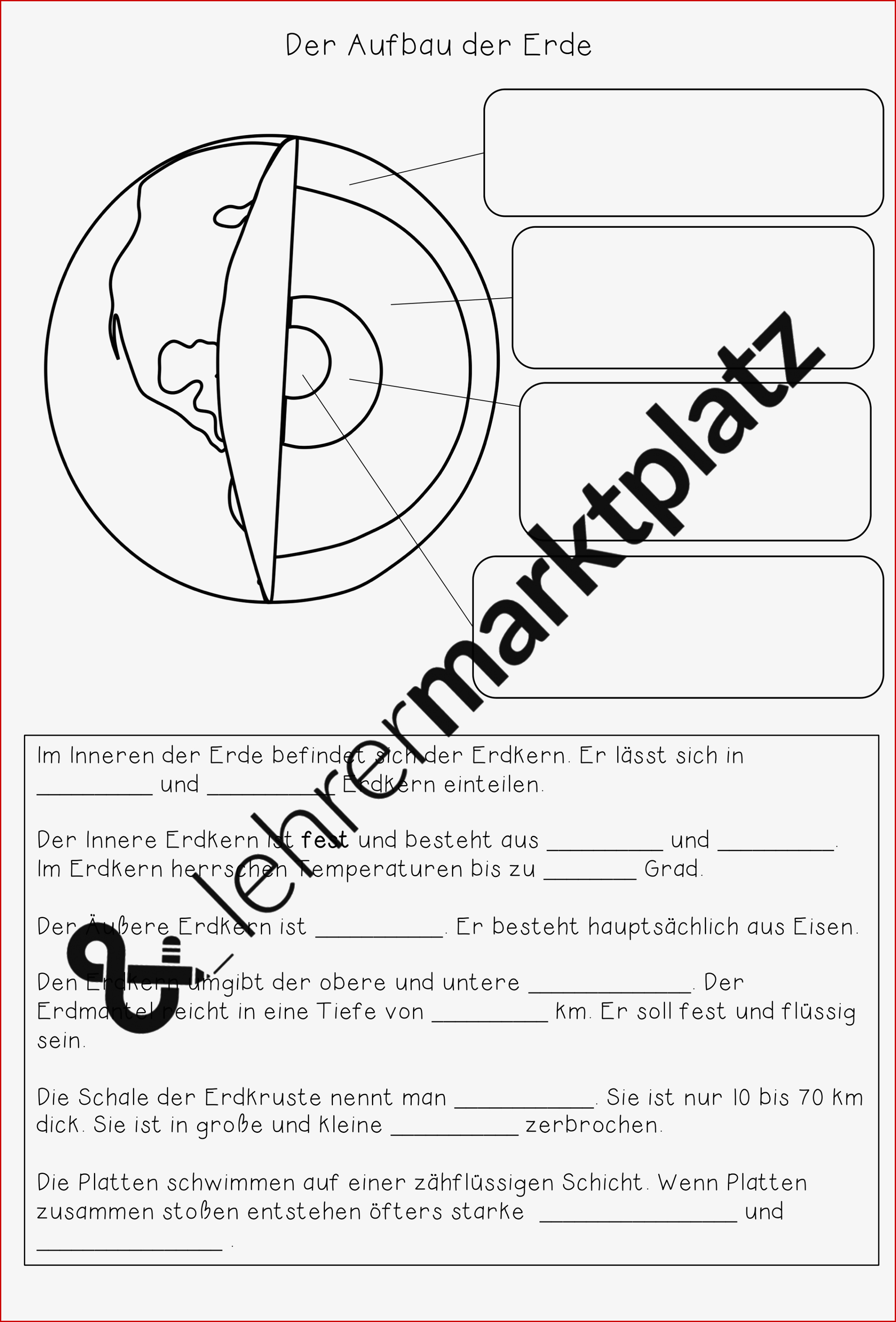 Der Aufbau Der Erde Plattentektonik Montessori