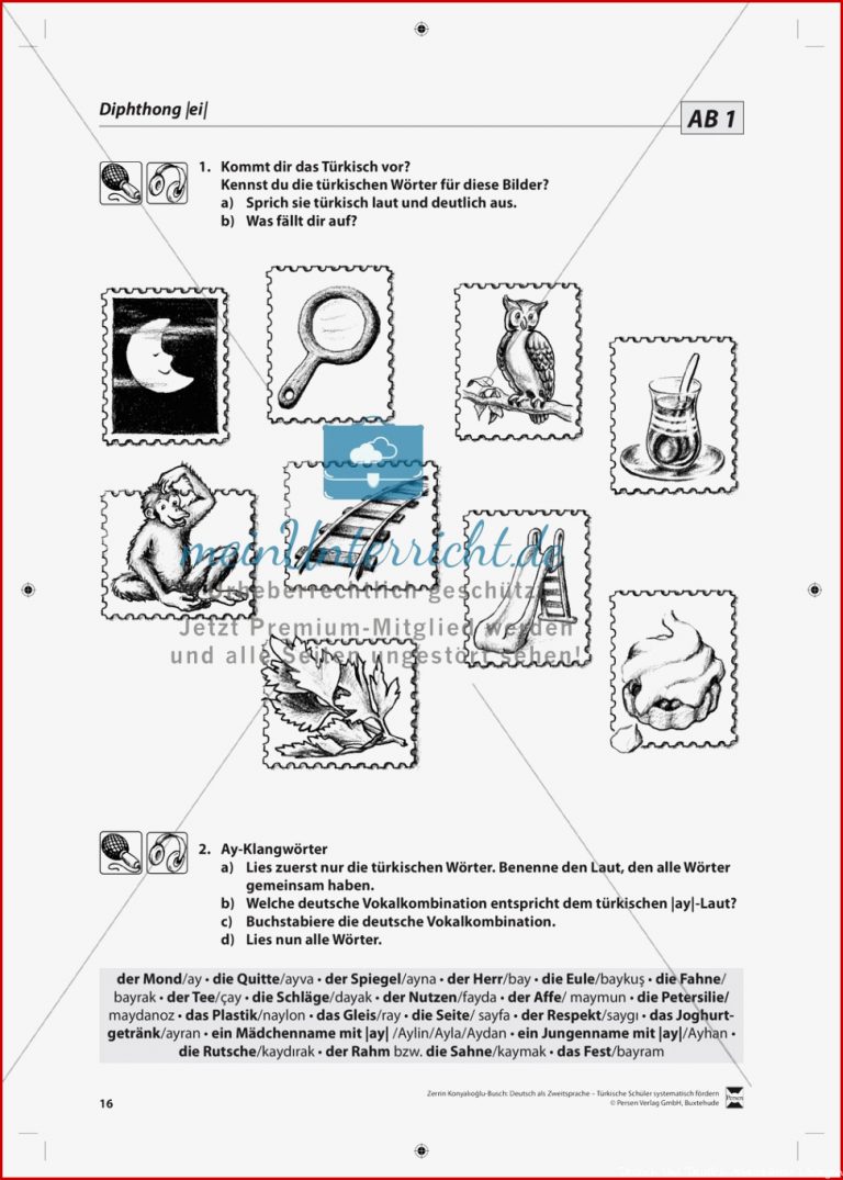 Der Diphthong Lehrerinformationen Arbeitsblätter Und