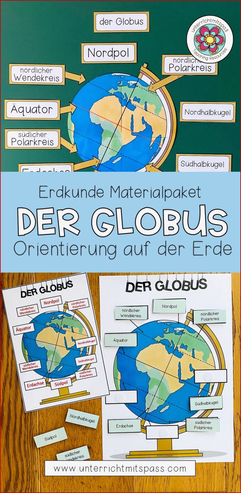 Der Globus orientierung Auf Der Erde Materialpaket