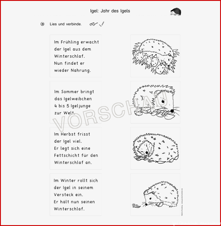 Der Igel Grundschule 2 Klasse Der Igel Lernwerkstatt Fur