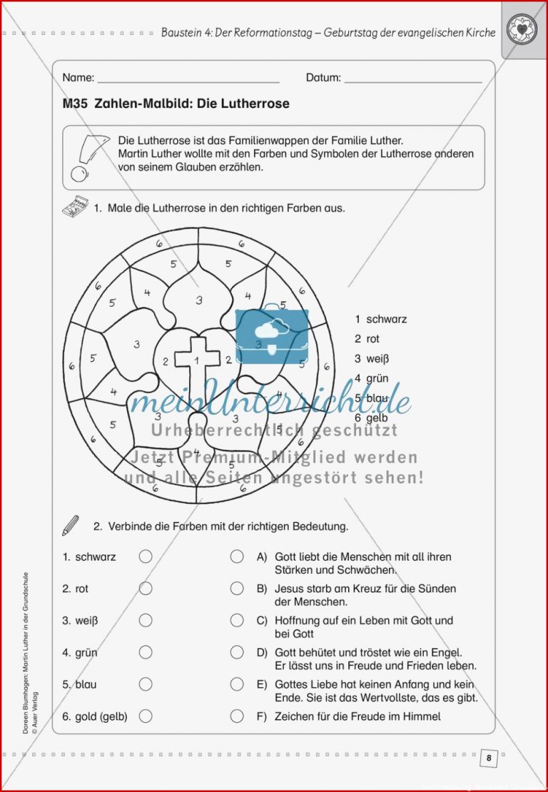 Der Reformationstag Meinunterricht