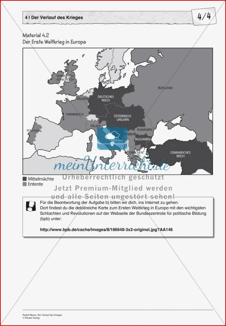 Der Verlauf des ersten Weltkrieges meinUnterricht