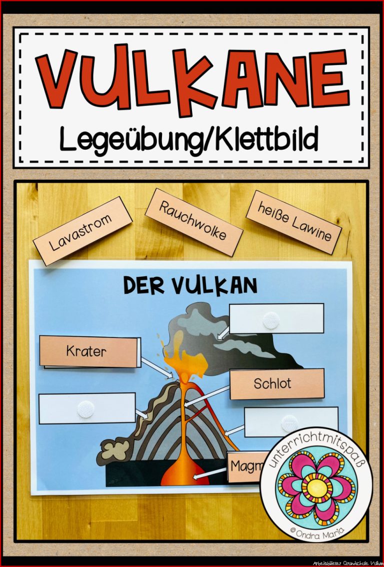 Der Vulkan Legeübung Klettbild – Unterrichtsmaterial in