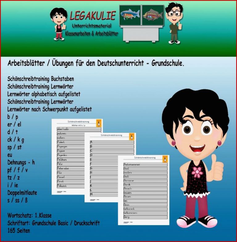 Deutsch 1.Klasse Schönschreibtraining Arbeitsblatt PDF in Bayern ...