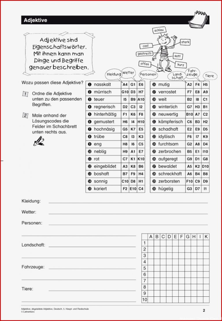 Deutsch 5 Klasse Arbeitsblätter Zum Ausdrucken Worksheets