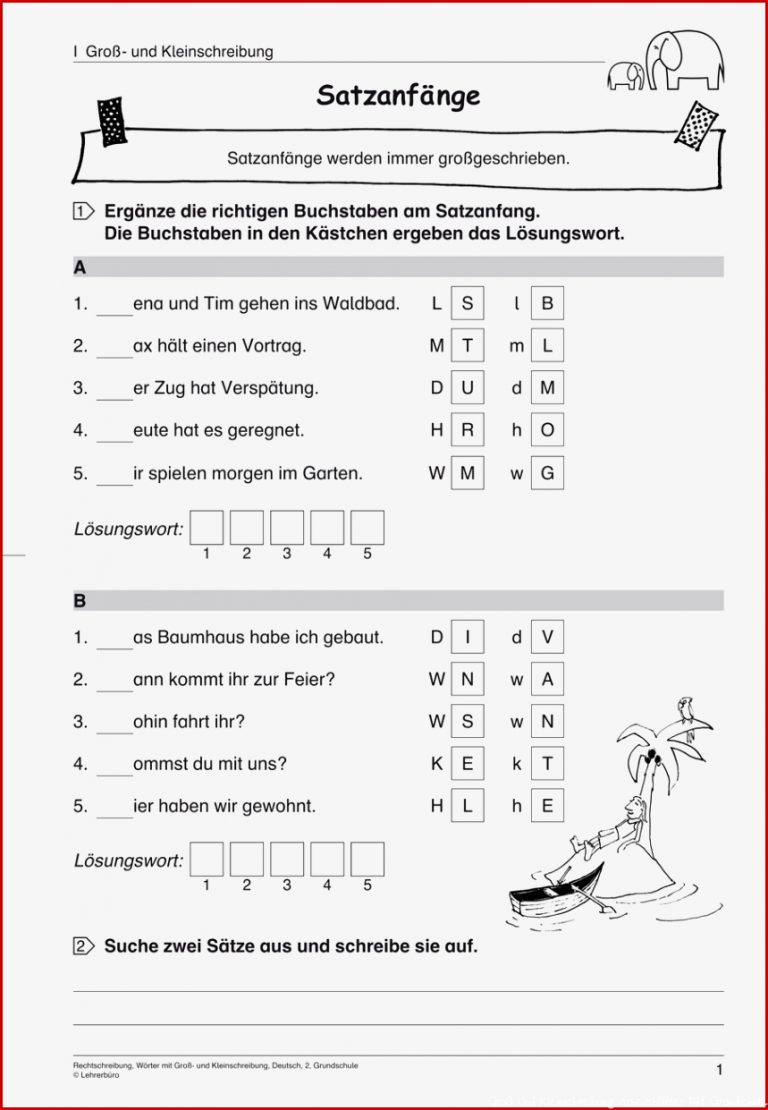 Deutsch · Arbeitsblätter · Grundschule · Lehrerbüro