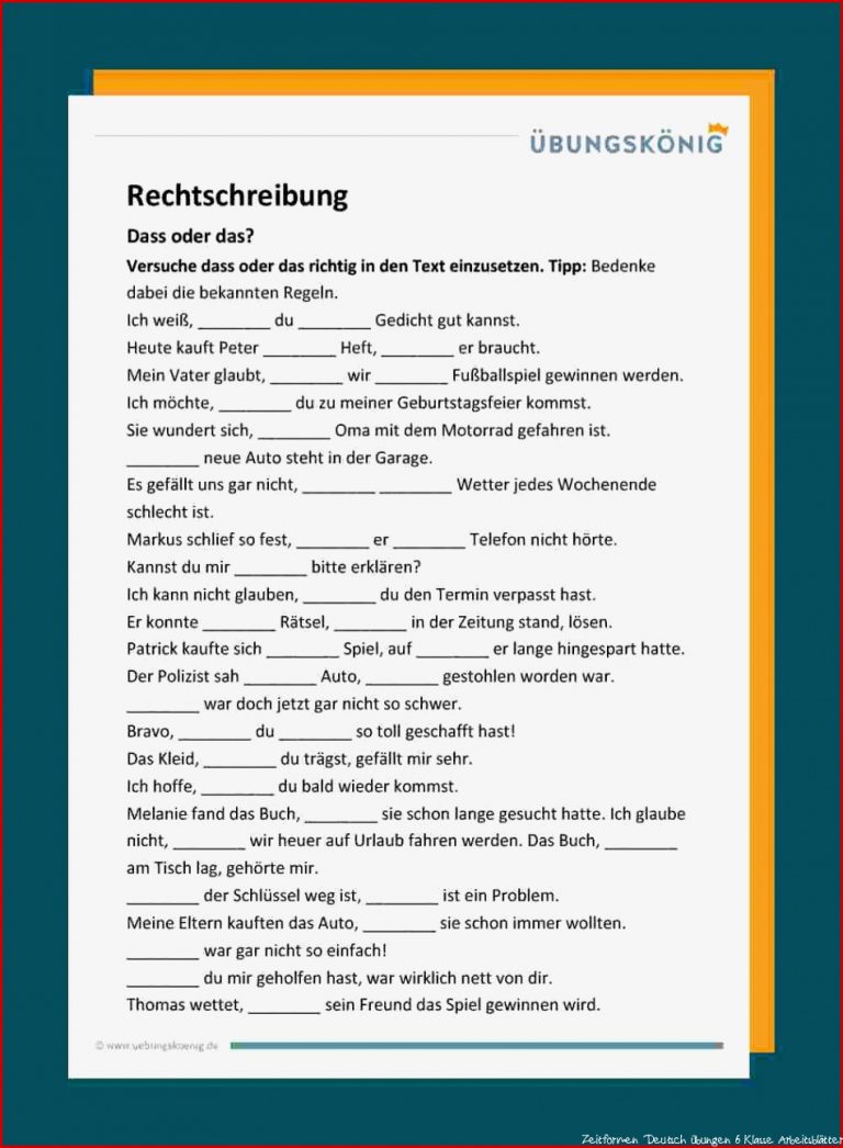 Deutsch Arbeitsblätter Klasse 4 Zum Ausdrucken