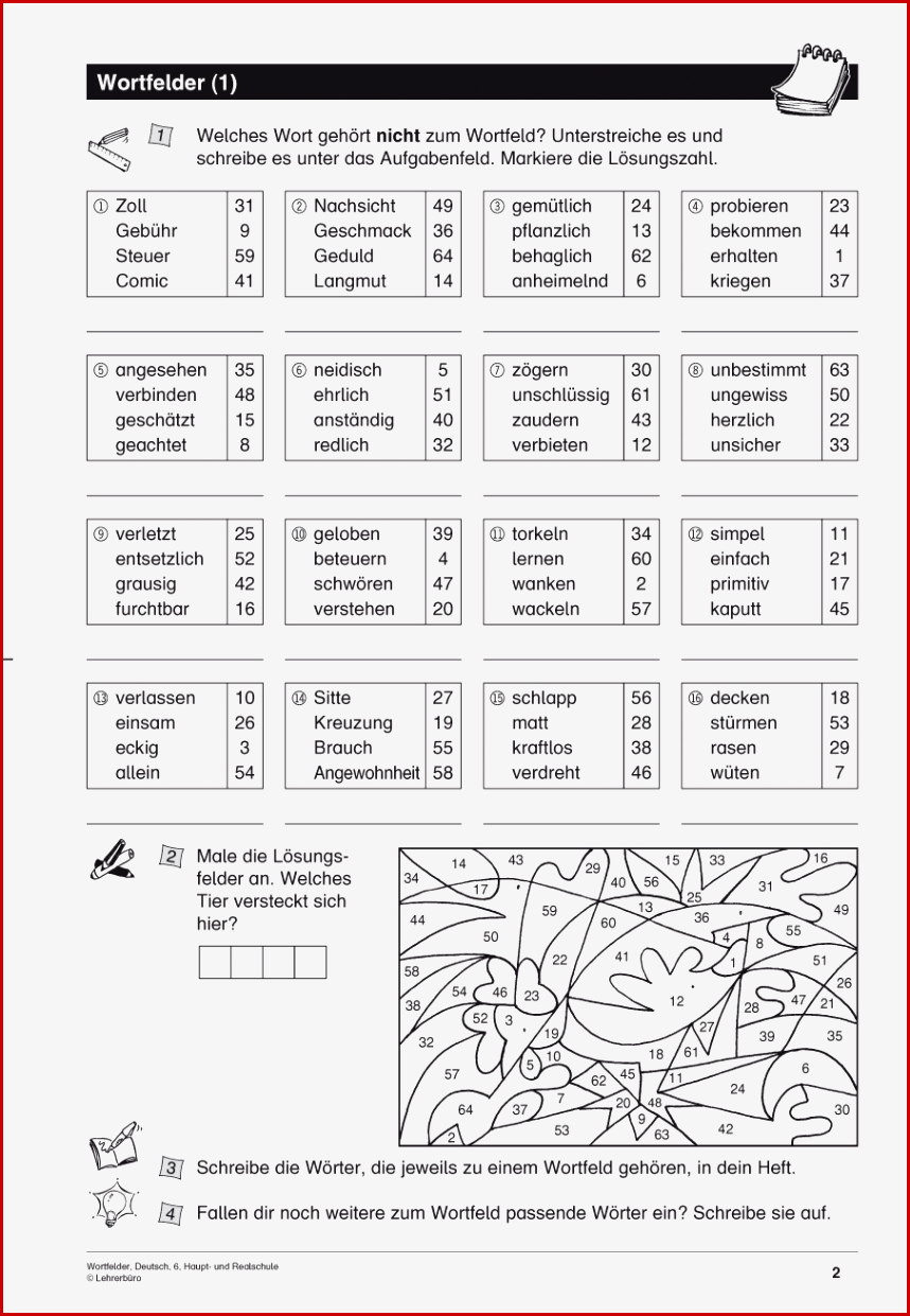 Deutsch · Arbeitsblätter · Sekundarstufe I · Lehrerbüro