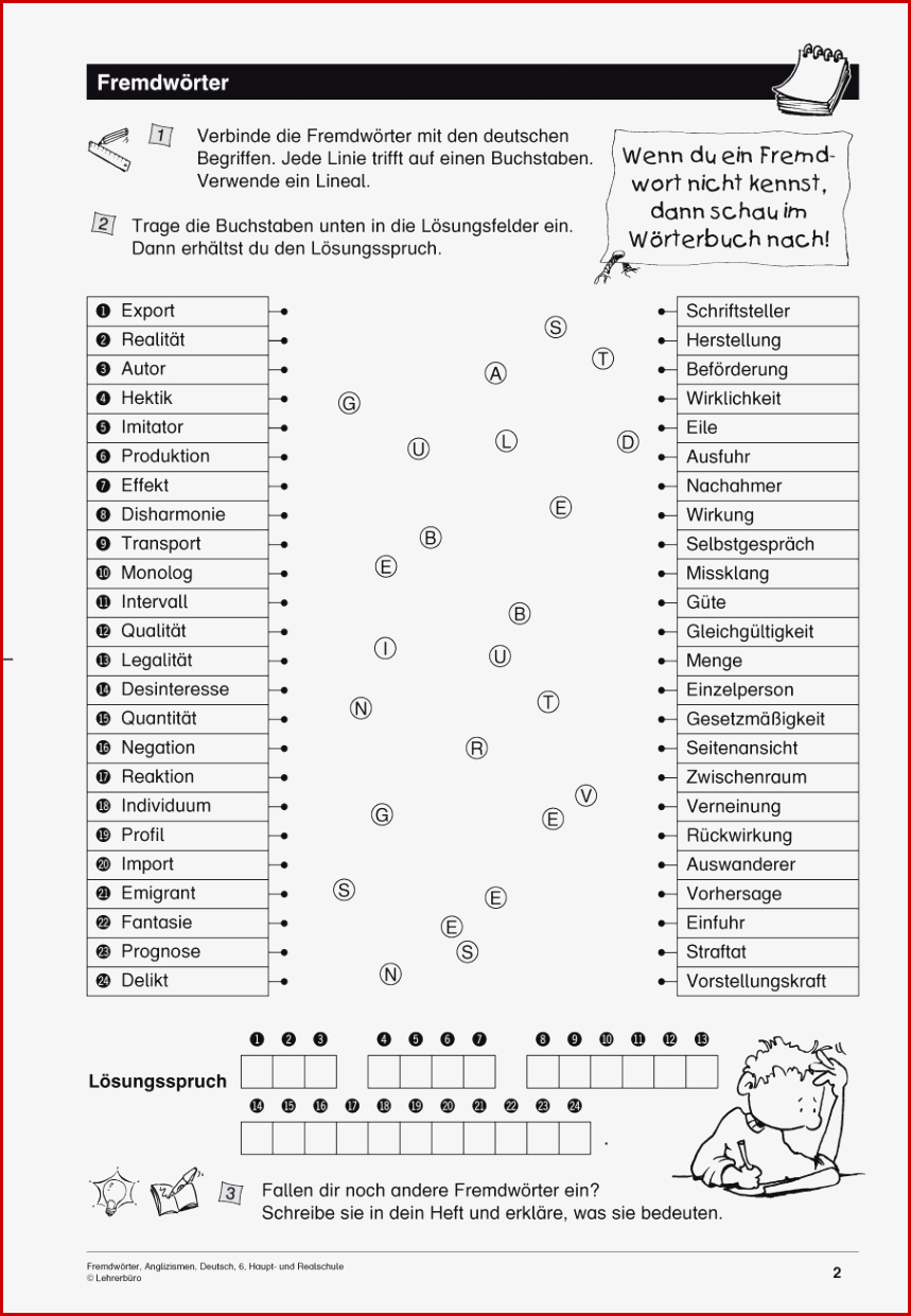 Deutsch · Arbeitsblätter · Sekundarstufe I · Lehrerbüro