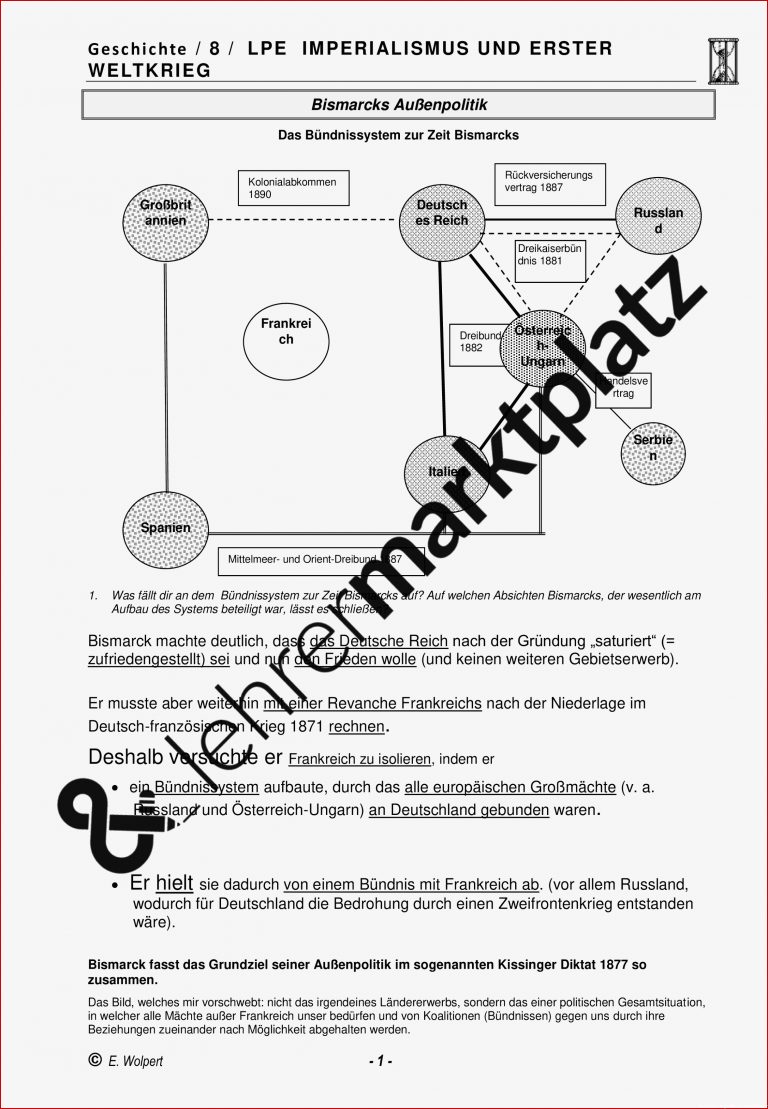 Deutsche Außenpolitik Unter Bismarck Und Wilhelm Ii Der