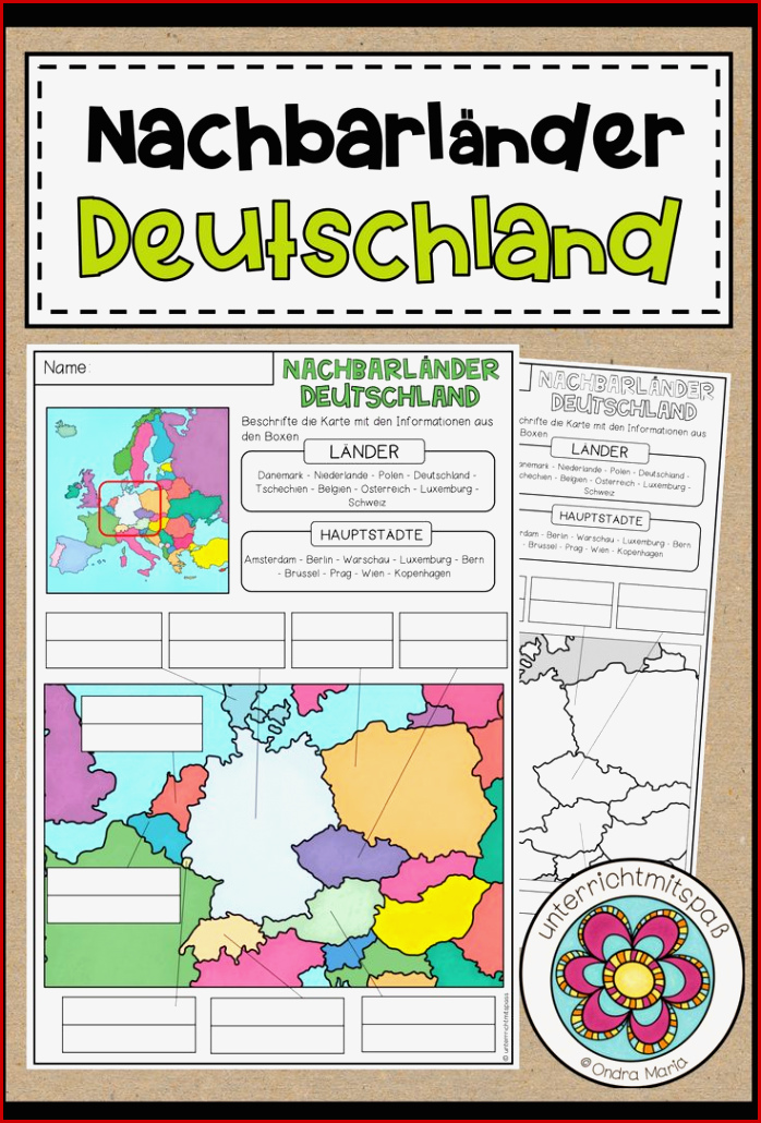 Deutschland Nachbarländer Kartenarbeit