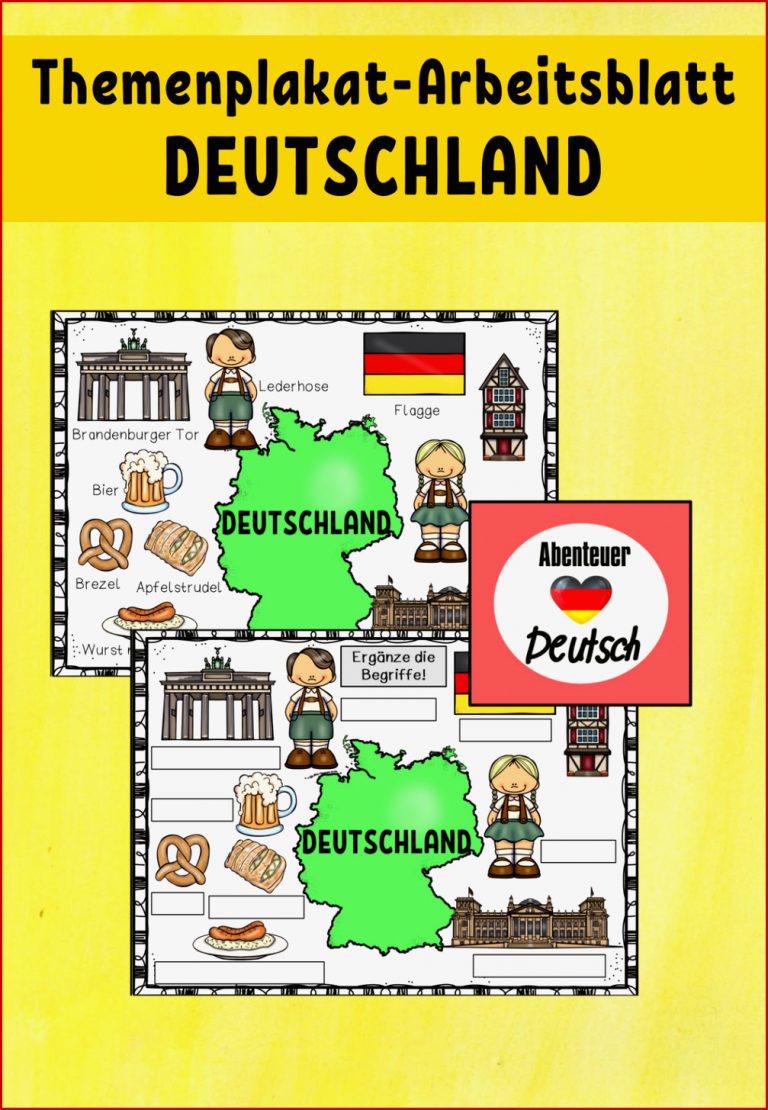 Deutschland Themenplakat und Arbeitsblatt