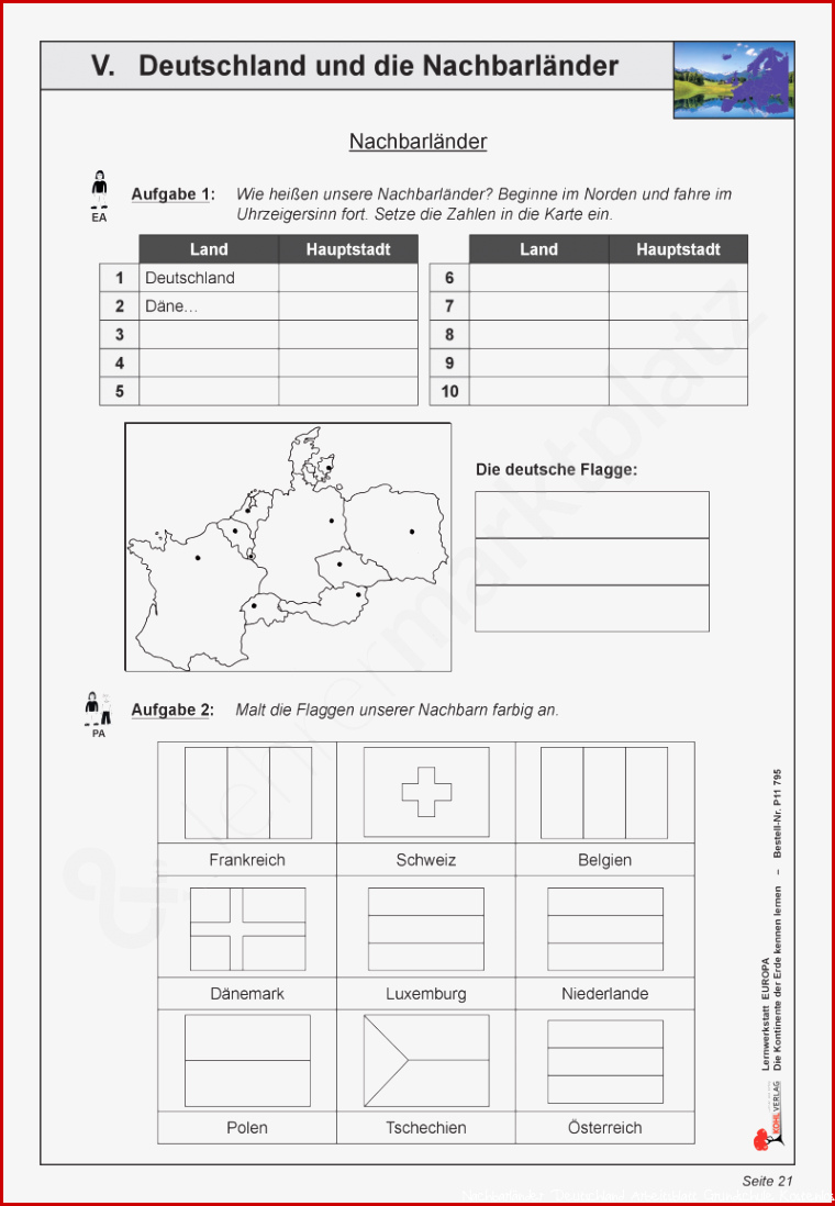 Deutschland und seine Nachbarländer – Unterrichtsmaterial