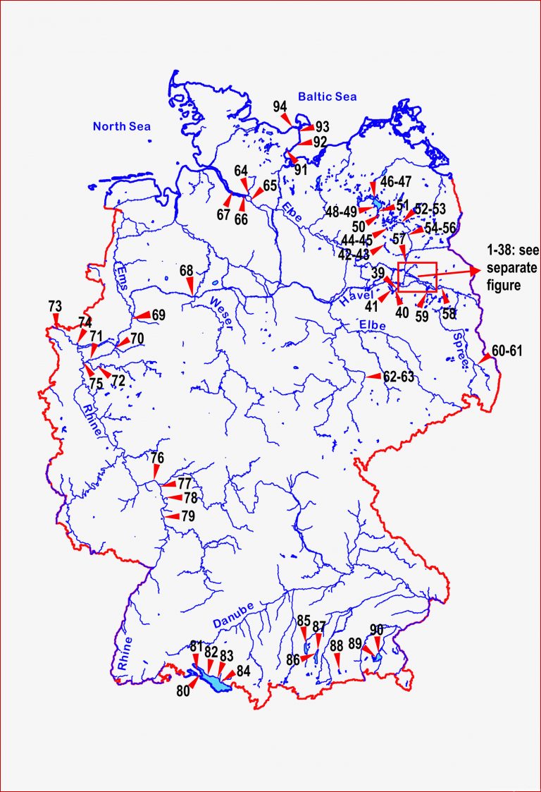 Deutschlandkarte Flüsse Gebirge Städte