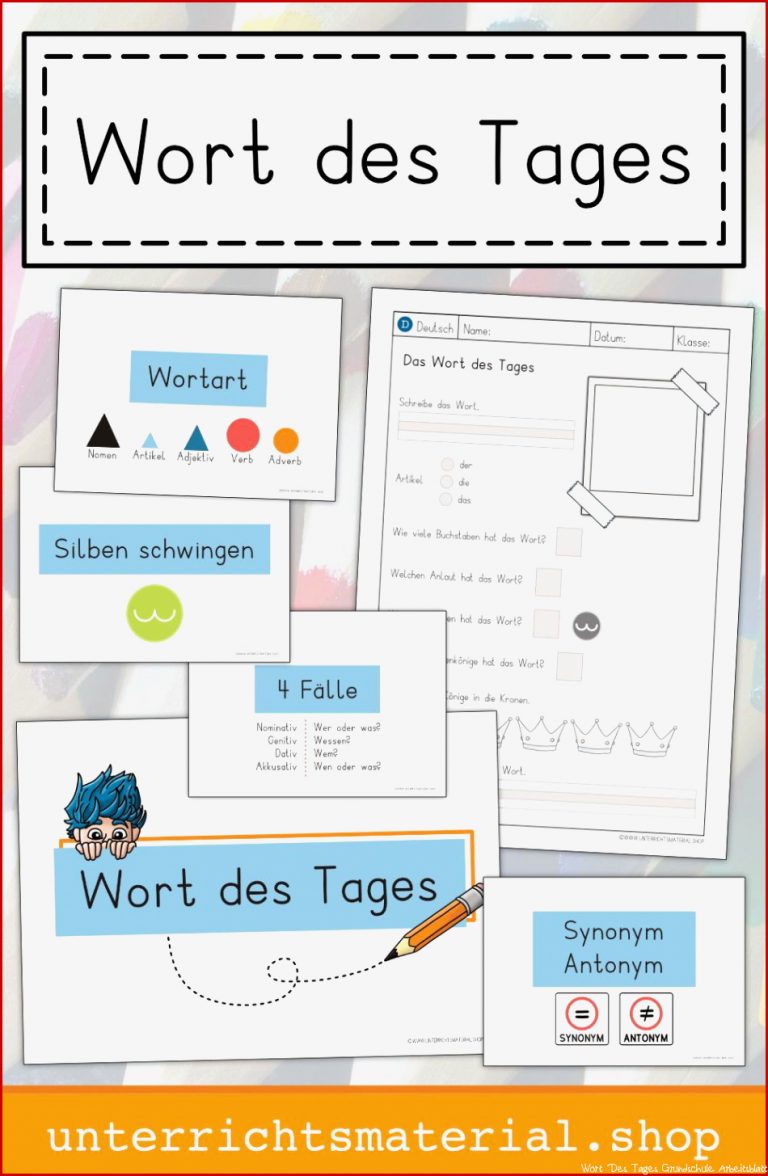 Deutschunterricht Grundschule Wort des Tages – Grundschule