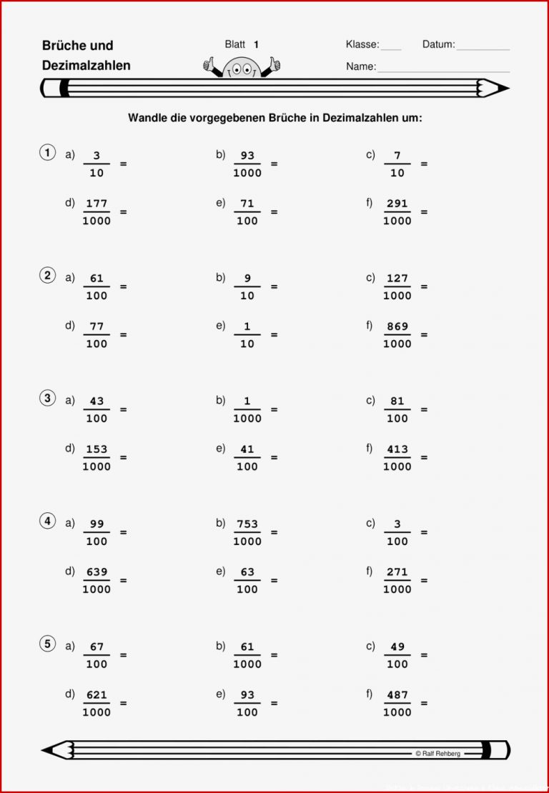 Dezimalbruch Arbeitsblatt Sharon Jalker Schule