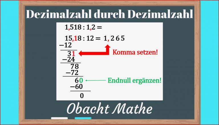 Dezimalzahl durch Dezimalzahl divi ren