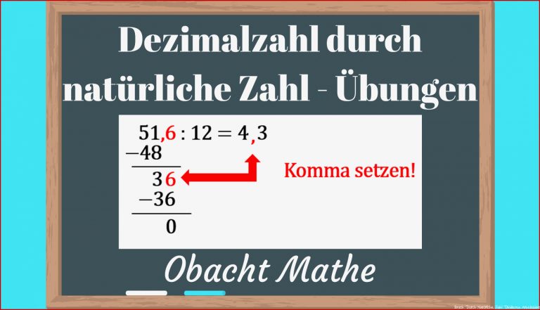 Dezimalzahl durch natürliche Zahl divi ren Übungen mit