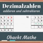 Dezimalzahlen Ad Ren Und Subtrahieren