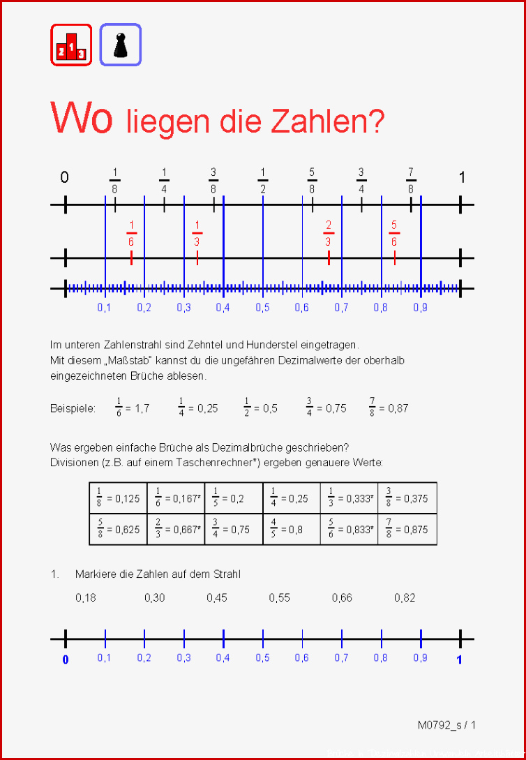 Dezimalzahlen lesen und schreiben Arbeitsblätter