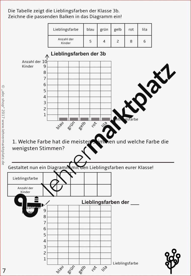 Diagramme in der Grundschule 44 Aufgaben und