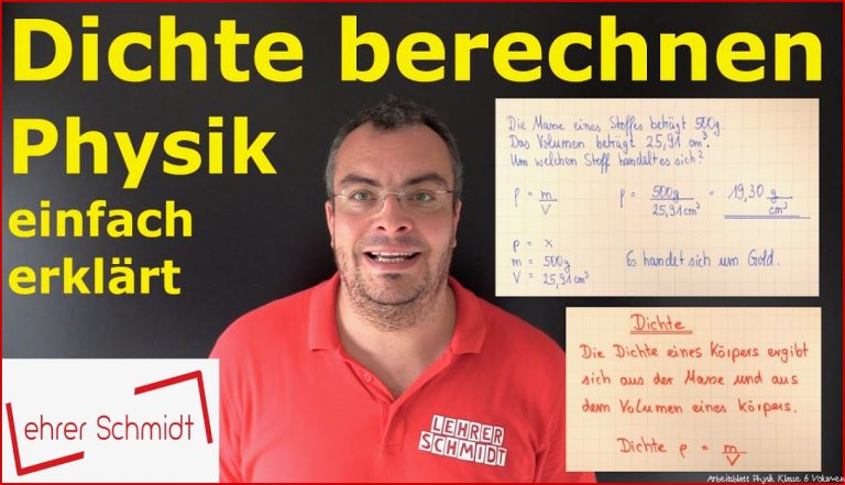 Dichte Berechnen - Physik Einfach ErklÃ¤rt (formel & Beispiele) Lehrerschmidt