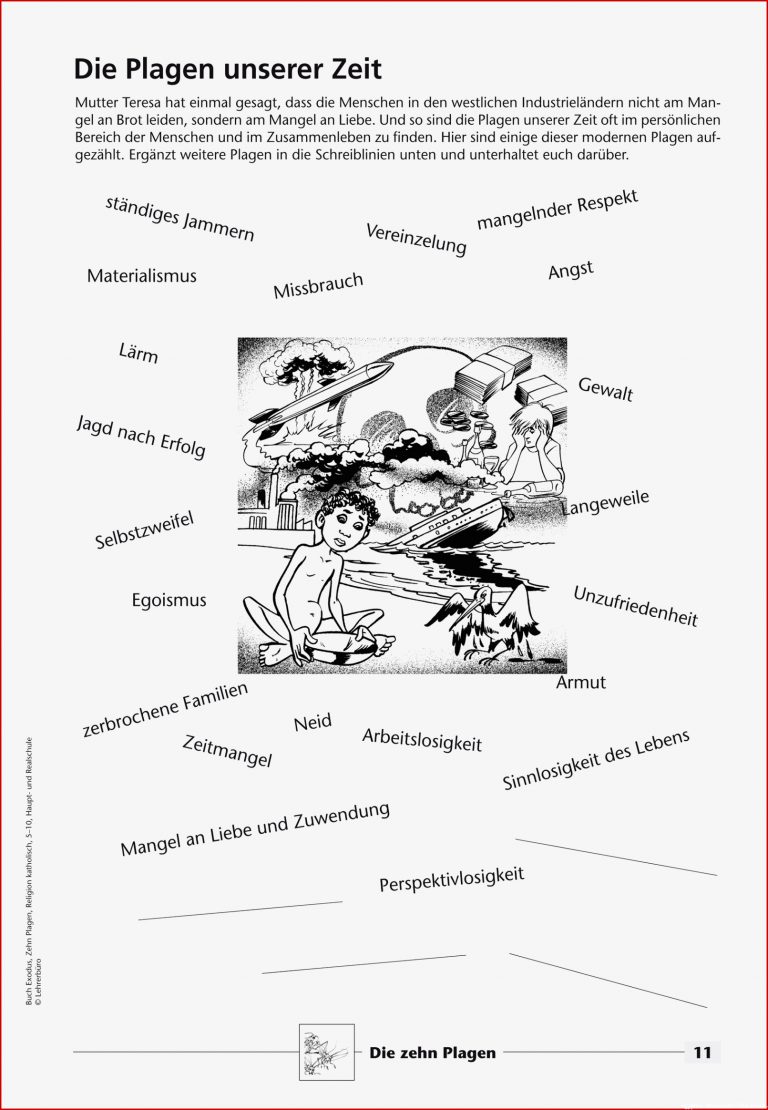 Die 10 Plagen Grundschule Arbeitsblatt