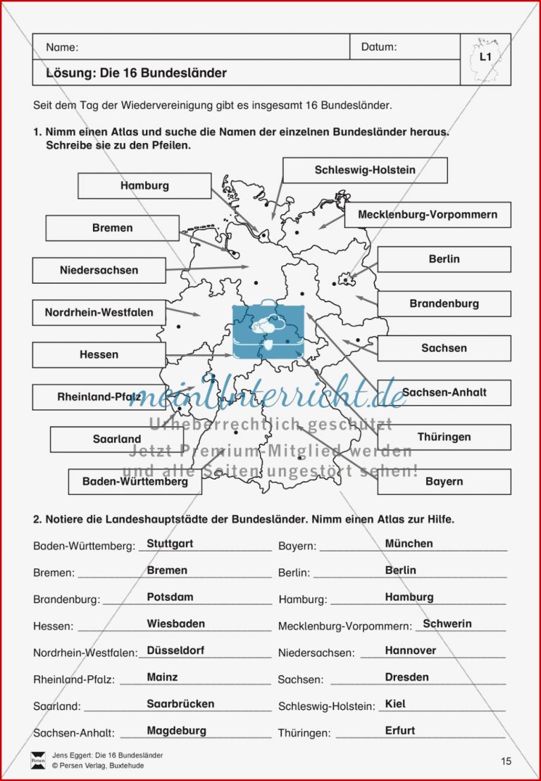 Die 16 Bundesländer Überblick Geschichte meinUnterricht