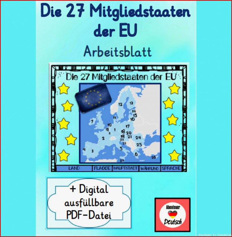 Die 27 Mitgliedstaaten der EU in 2020