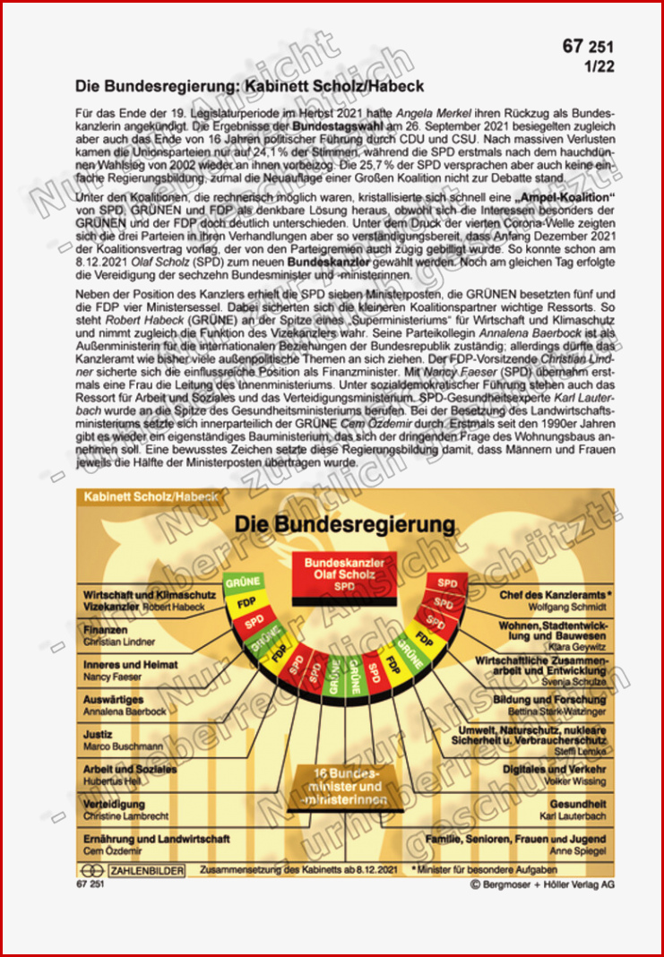 Die Bundesregierung: Kabinett Scholz/habeck Zahlenbilder ...