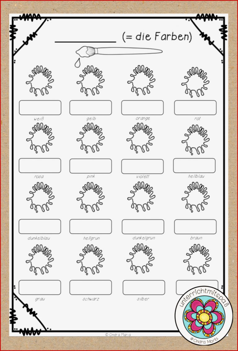 Die Farben Bildwörterbuch – Unterrichtsmaterial In Den