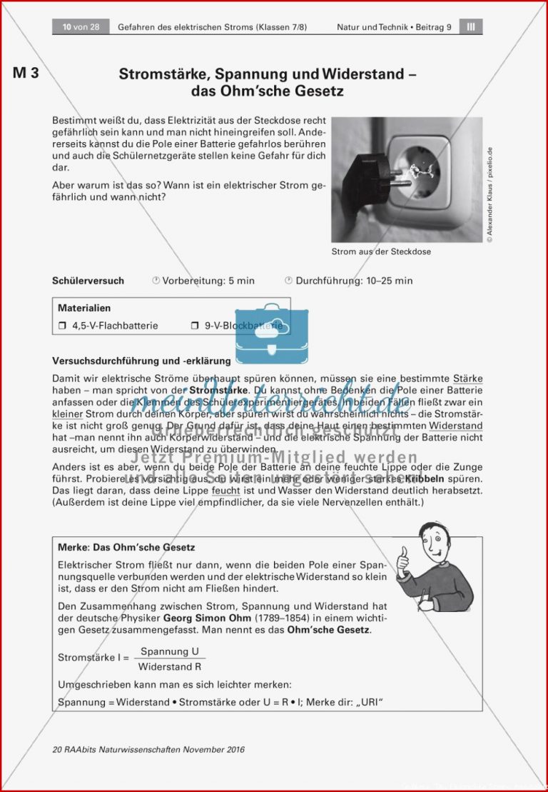 Die Gefahren Des Elektrischen Stroms Meinunterricht