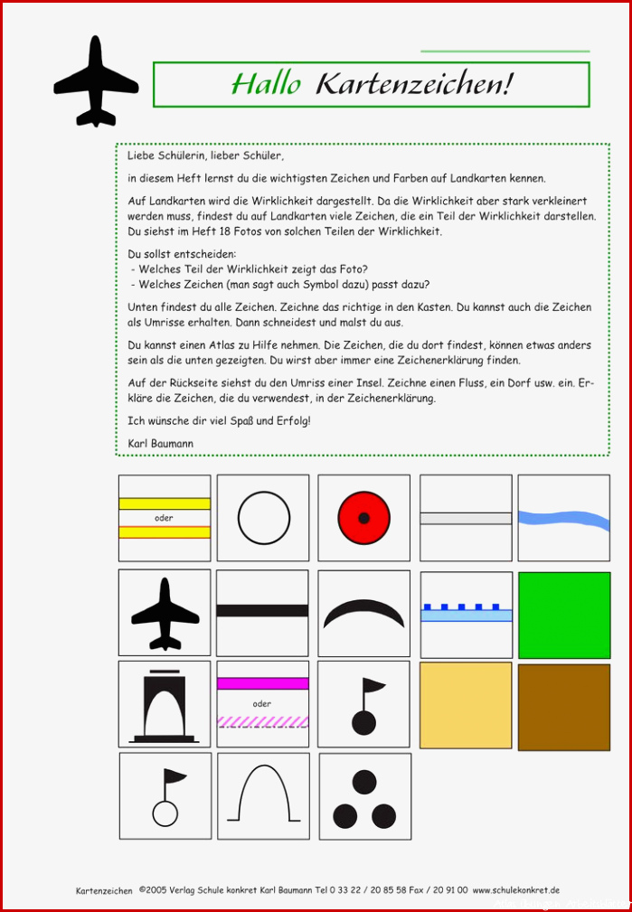 Die Kartenzeichen im Atlas – Unterrichtsmaterial im Fach