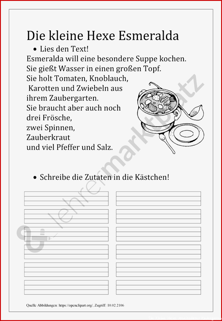 Die Kleine Hexe Arbeitsblätter Worksheets