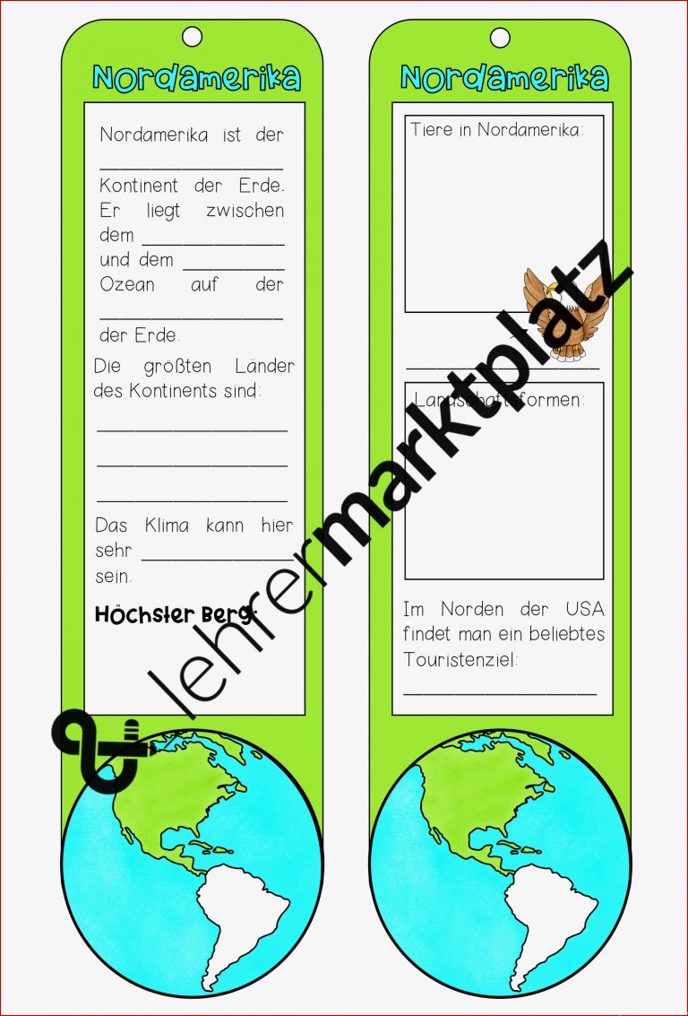 Die Kontinente Der Erde Lernwerkstatt Lernfächer