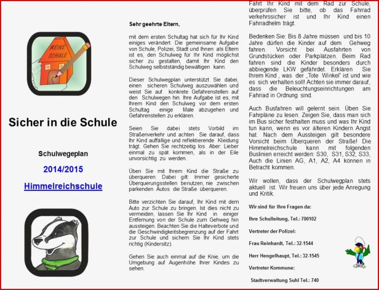 Die kostenlose Homepage mit page4 Sicherer Schulweg