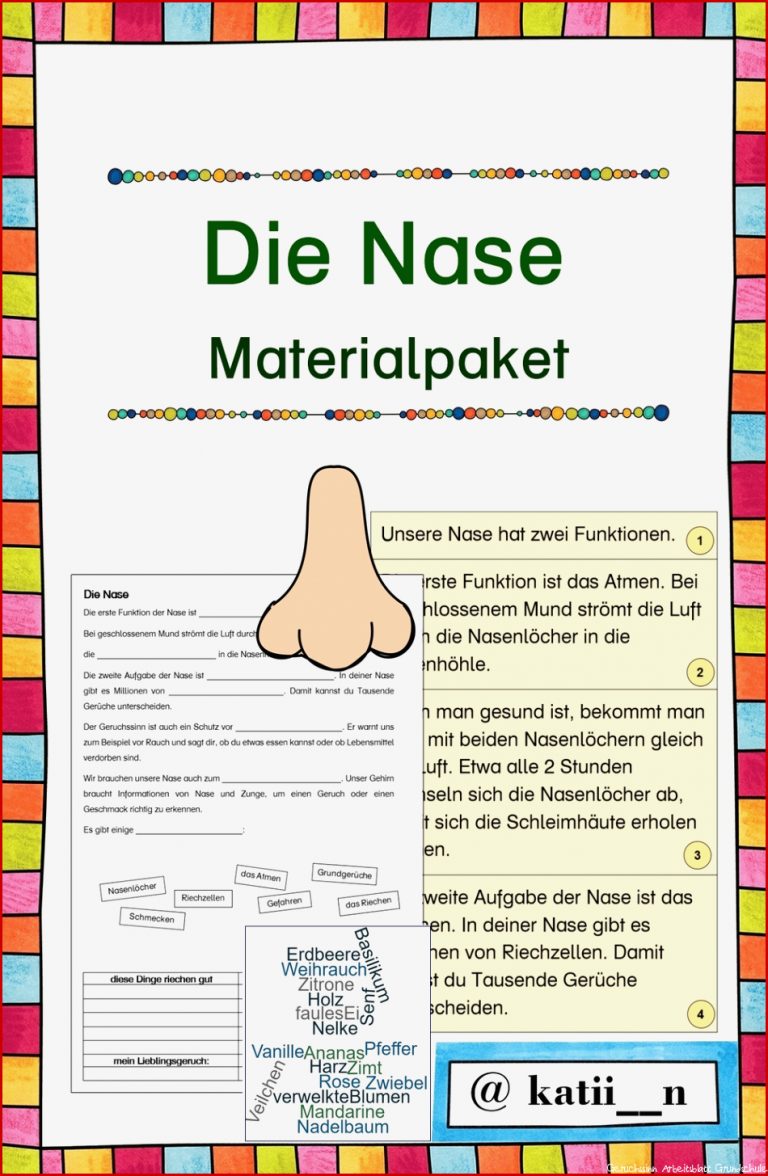 Die Nase Materialsammlung – Unterrichtsmaterial Im Fach