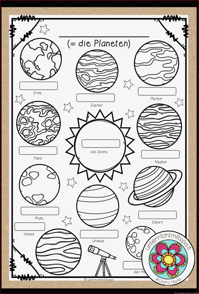 Die Planeten das Sonnensystem Bildwörterbuch