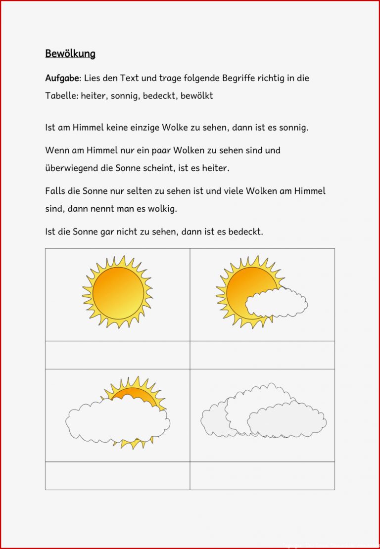 Die Sonne Arbeitsblatt David Hoff Schule