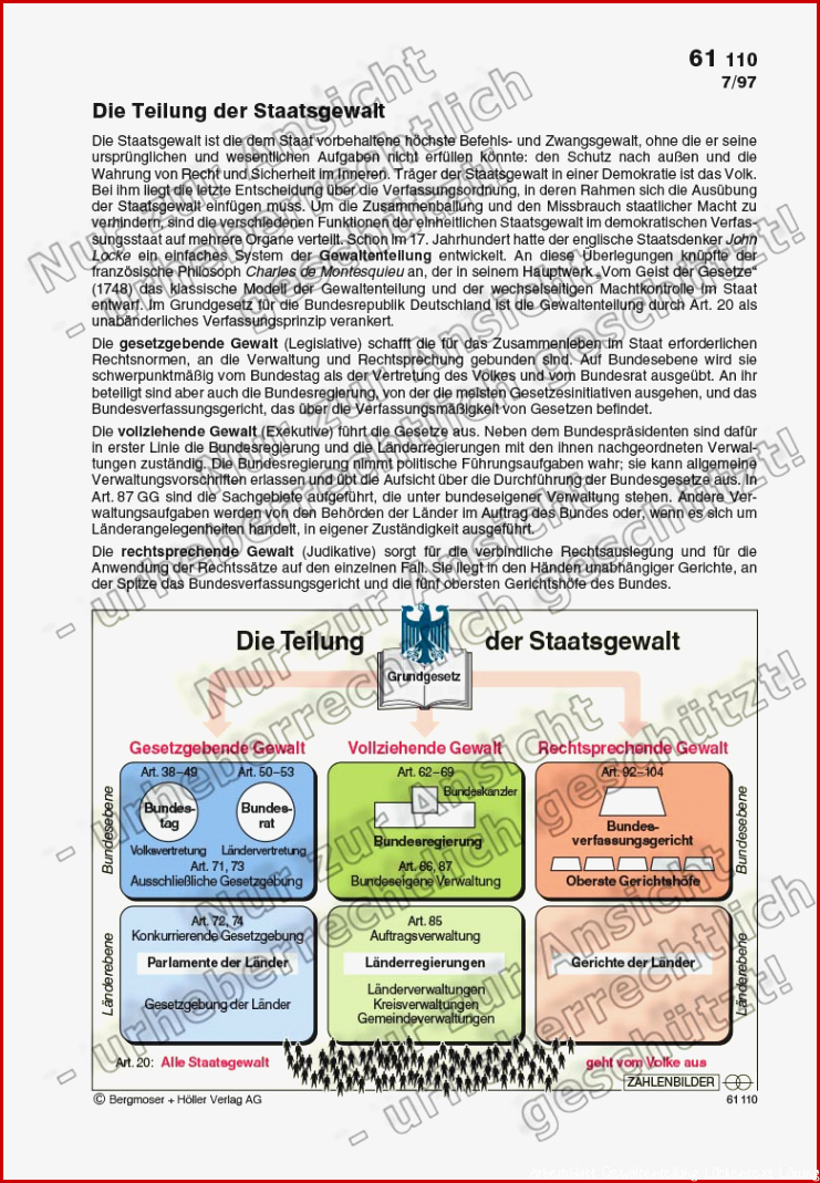 Die Teilung der Staatsgewalt