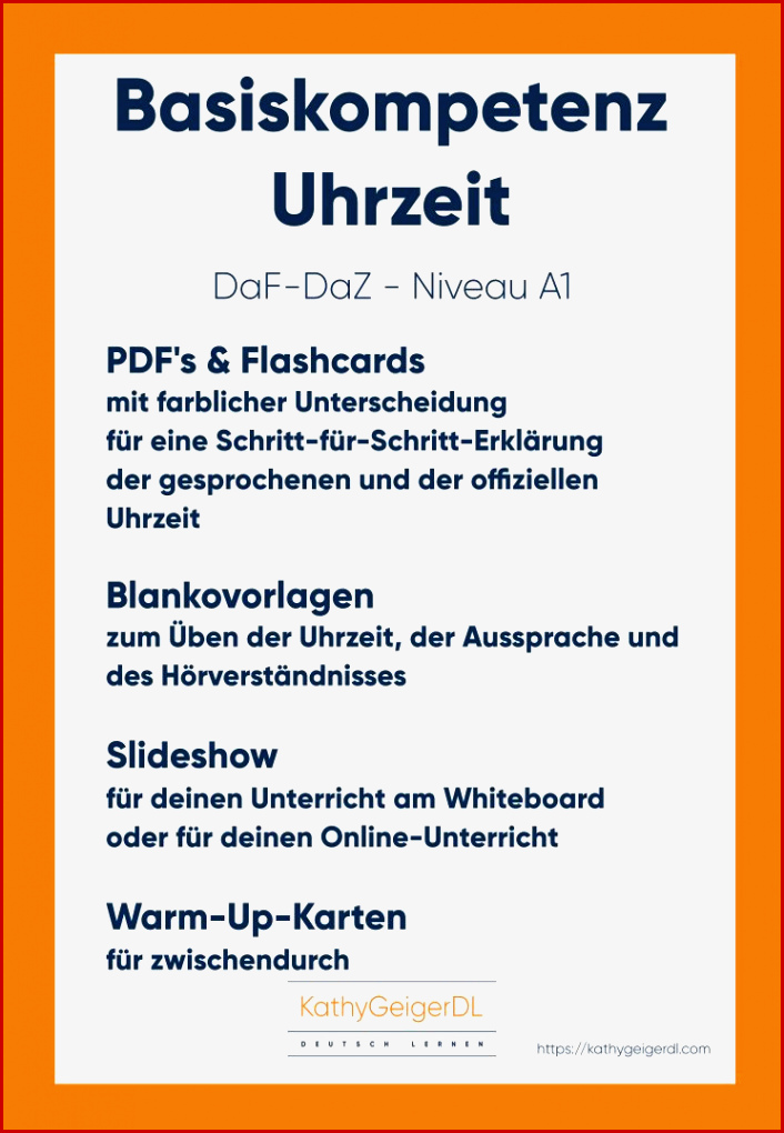 Die Uhrzeit Im Daf Unterricht Niveau A1