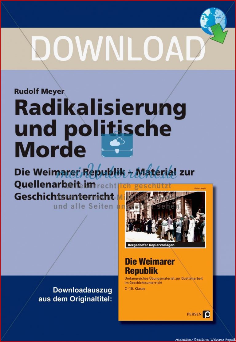 Die Weimarer Republik Radikalisierung Und Politische